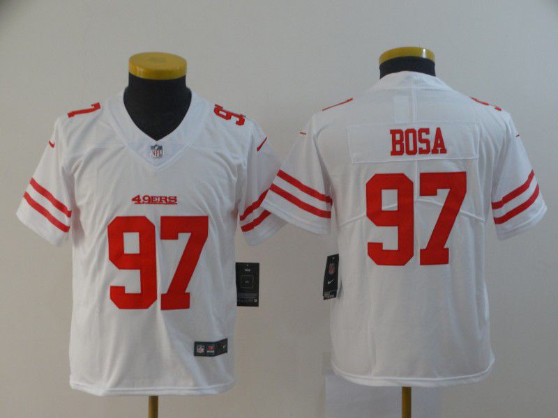 Youth San Francisco 49ers 97 Bosa White Nike Vapor Untouchable Player NFL Jerseys